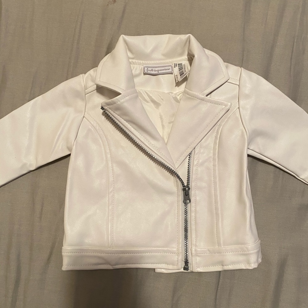 Faux leather baby jacket